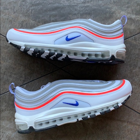 NIKE W AIR MAX 97 ESS WHITE/RACER BLUE-FLASH CRIMS - Picture 14 of 16
